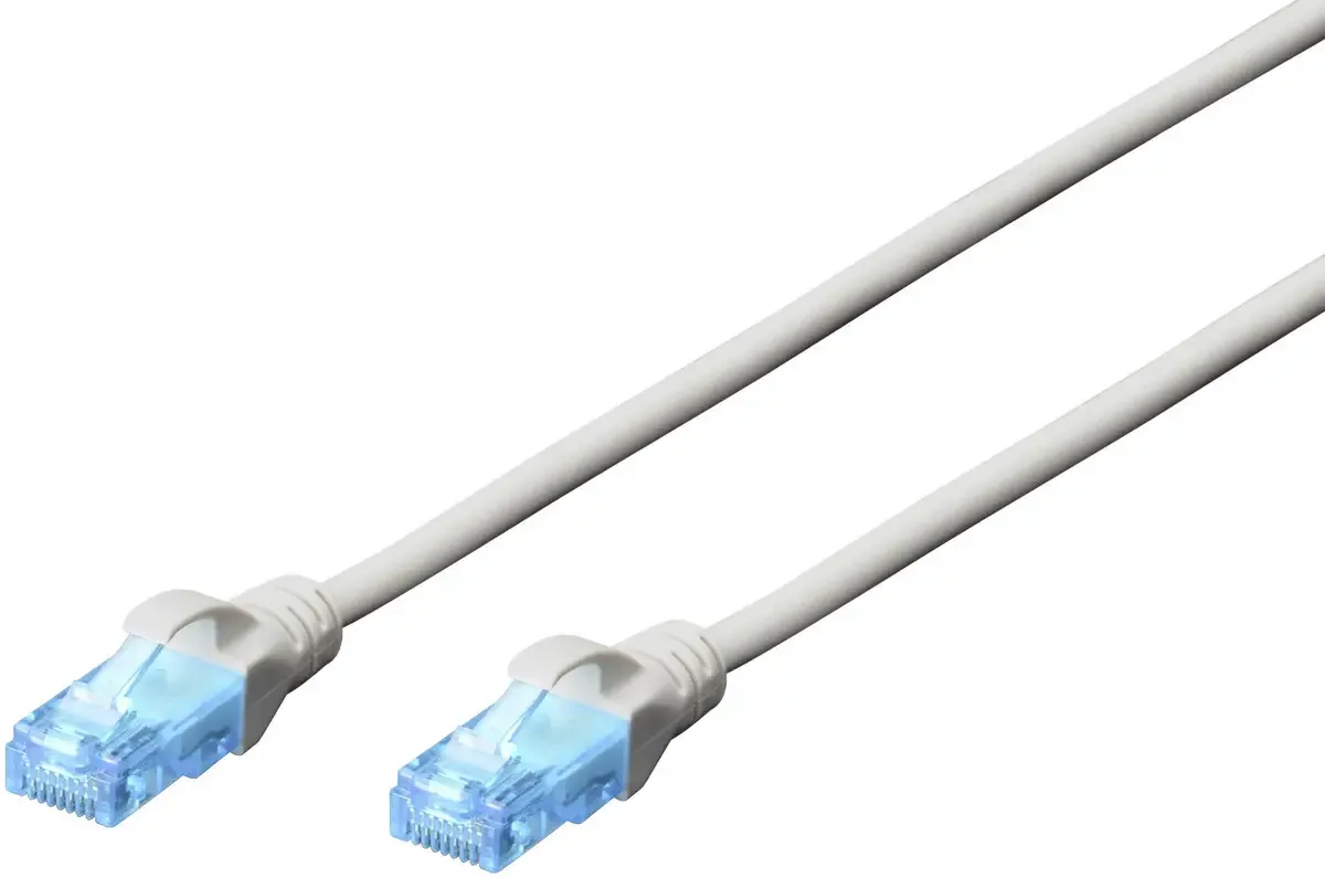 DK-1511-0025 RJ45 Nätverkkabel, Patchkabel CAT 5e U/UTP 0.25 m 1 st von Digitus in Grau – Produktfoto