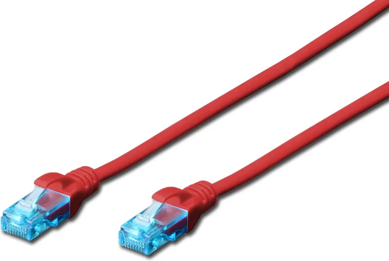 DK-1512-020/R RJ45 Netwerkkabel, patchkabel CAT 5e U/UTP 2.00 m Verdraaide paren 1 stuk(s) by Digitus in Red – product photo