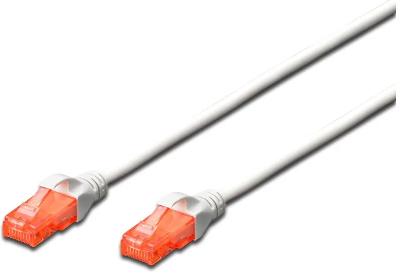 DK-1617-0025/WH RJ45 Netwerkkabel, patchkabel CAT 6 U/UTP 25.00 cm Halogeenvrij, Verdraaide paren 1 stuk(s) från Digitus i Vit – produktbild