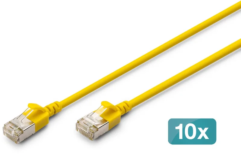 DK-1632-A-010S-Y-10 netwerkkabel 1 m Cat6a F/FTP (FFTP) Rond van Digitus in Geel – productfoto