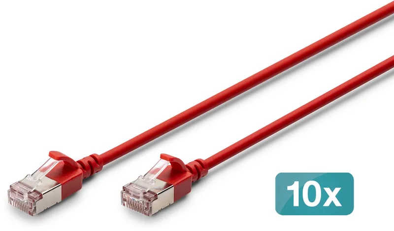 DK-1632-A-015S-R-10 netwerkkabel 1,5 m Cat6a F/FTP (FFTP) Rond by Digitus in Red – product photo