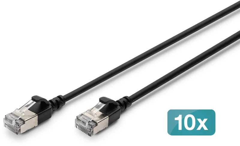 DK-1632-A-020S-BL-10 netwerkkabel 2 m Cat6a F/FTP (FFTP) Rond by Digitus in Black – product photo