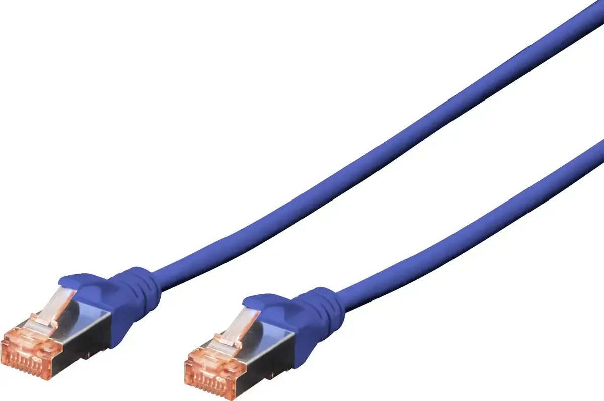 DK-1641-0025/B RJ45 Patchkabel CAT 6 S/FTP 0.25 m Blau Flammwidrig, mit Rastnasenschutz 1 St. fra Digitus – produktbillede