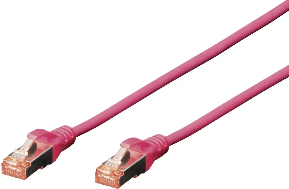 DK-1644-020/MG RJ45 Netværkskabel, patchkabel CAT 6 S/FTP 2.00 m Halogenfri, snoede par 1 stk från Digitus i Magenta – produktbild