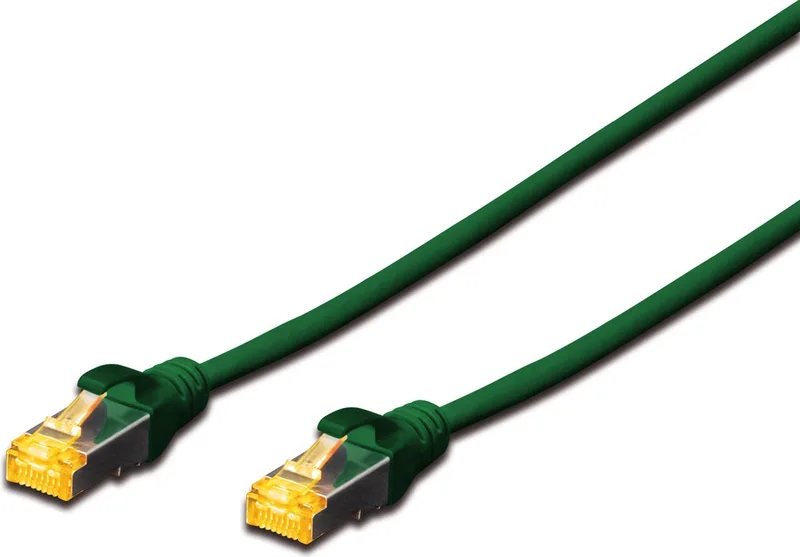 Dk-1644-A-0025/G Rj45 Netwerk Aansluitkabel Cat 6A S/Ftp 0.25 M Halogeenvrij Verdraaide Paren Snagless Vlambestendig från Digitus i Grön – produktbild