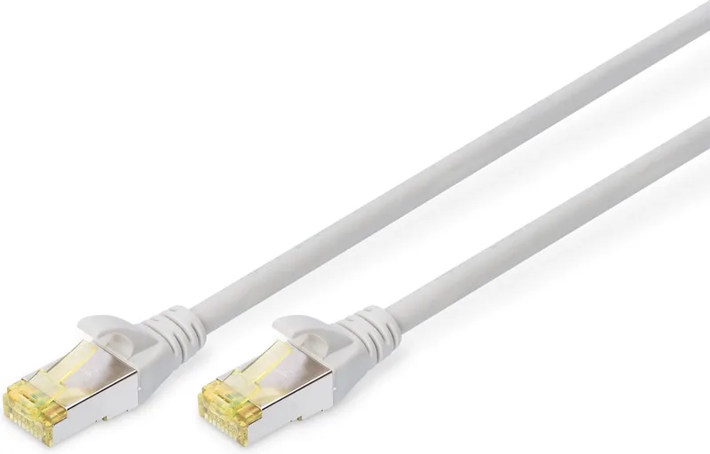 DK-1644-A-0025 RJ45 Netwerkkabel, patchkabel CAT 6A S/FTP 25.00 cm Halogeenvrij, Verdraaide paren, Snagless, Vlambestendig 1 stuk(s) från Digitus i Grå – produktbild
