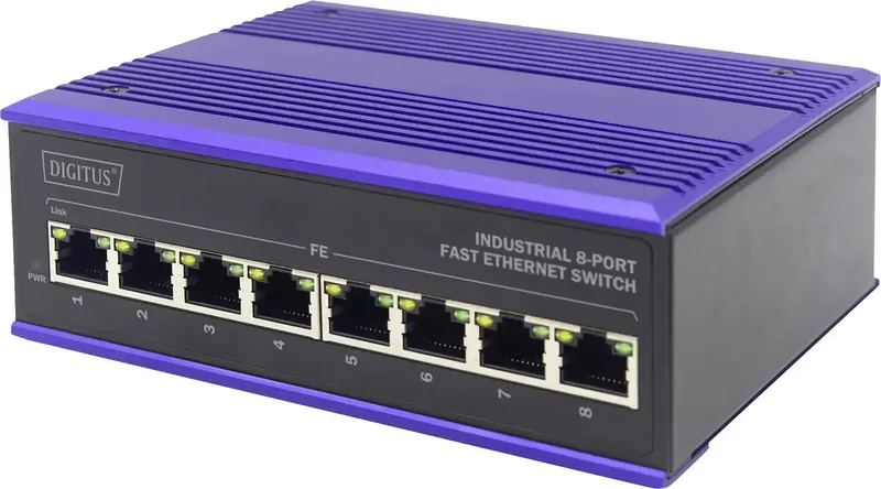 DN-650105 DN-650105 Industrial Ethernet Switch 5 poorten 10 / 100 MBit/s från Digitus i Blå, Blauw-lila, Blue Cobalt, Svart – produktbild