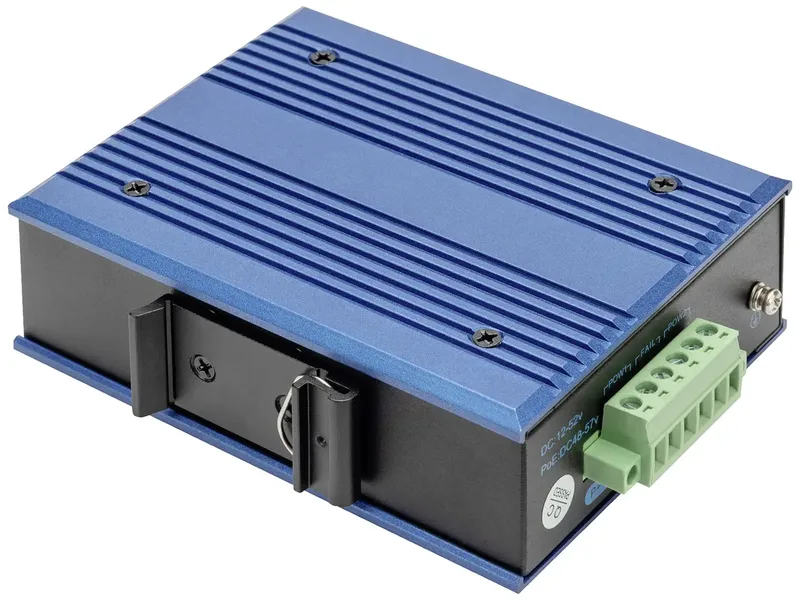 DN-651135 DN-651135 Industrial Ethernet Switch 4 + 1 poorten 10 / 100 / 1000 MBit/s PoE-functie fra Digitus i Blå, Blauw-zwart, Blue Cobalt, Sort, Zwart-blauw – produktbillede