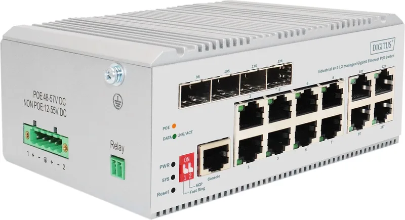DN-651139 - Netwerkswitch - Managed - Power over Ethernet (PoE) van Digitus in Grijs – productfoto