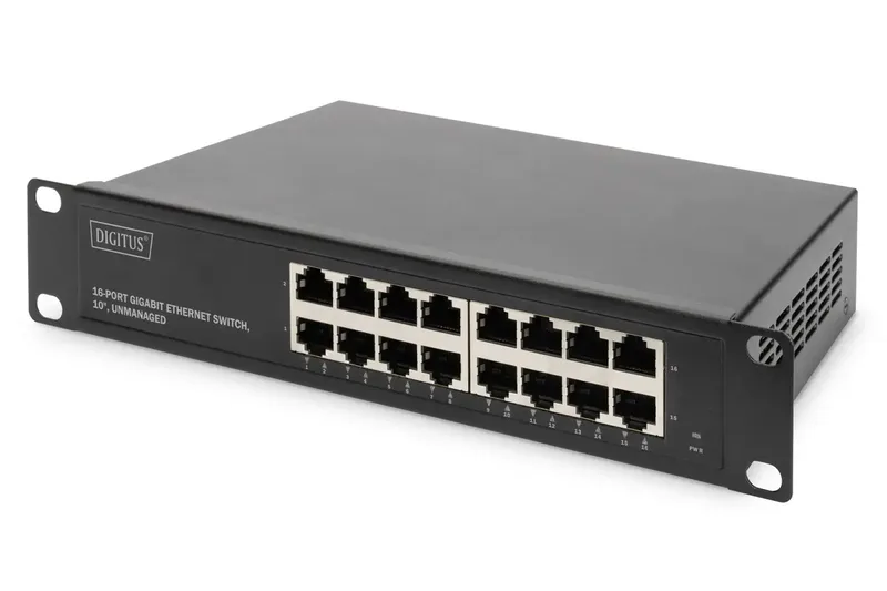 DN-80115-1 Ethernet Switch 16 poorten van Digitus in Zwart – productfoto