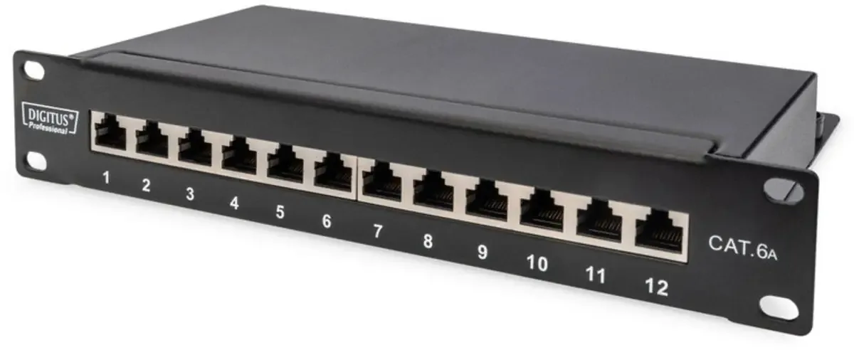 DN-91612S-EA 12 poorten Netwerkpatchpaneel 254 mm (10) CAT 6A 1 HE Meerdere kleuren Ingericht de Digitus – photo produit