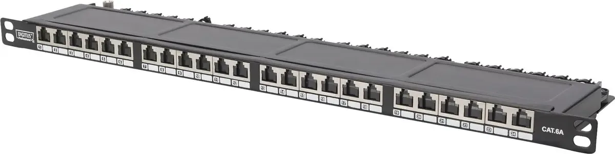 DN-91624S-SL-SH 24 poorten Netwerkpatchpaneel 483 mm (19) CAT 6 0.5 HE Meerdere kleuren Ingericht fra Digitus – produktbillede