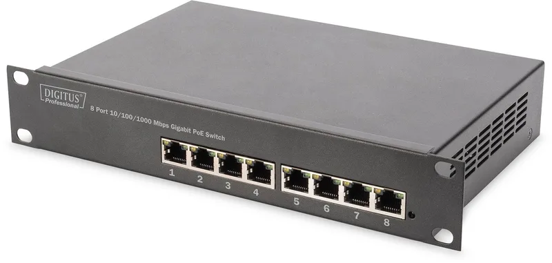 DN-95317-1 netwerk-switch Unmanaged Gigabit Ethernet (10/100/1000) Power over Ethernet (PoE) van Digitus in Grijs – productfoto