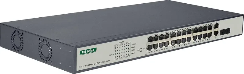 DN-95343 DN-95343 Netwerk switch 24 + 2 poorten 10 / 100 MBit/s de Digitus en Noir, Gris – photo produit