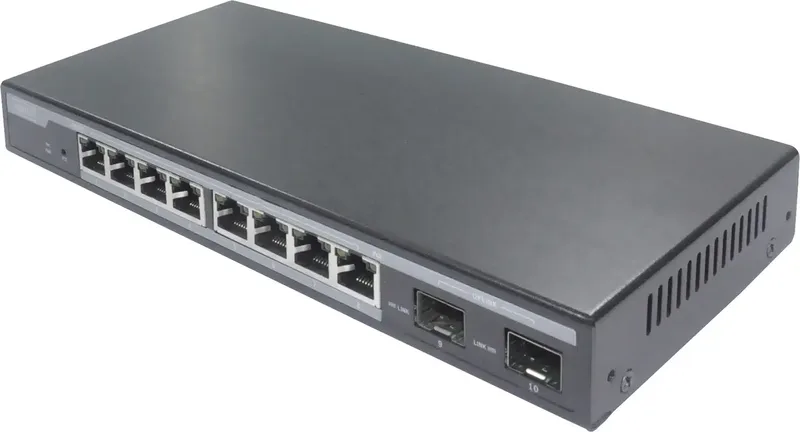 DN-95344 DN-95344 Netwerk switch 8 + 2 poorten 10 / 100 / 1000 MBit/s från Digitus i Svart, Blauw-grijs – produktbild