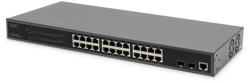 DN-95359 DN-95359 19 netwerk switch 24 + 2 poorten 10 / 100 / 1000 MBit/s PoE-functie de Digitus en Noir – photo produit