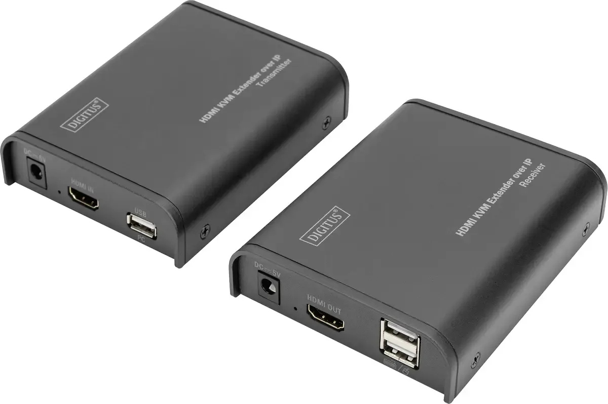 DS-55202 HDMI™ câble réseau RJ45 120 m från Digitus i Svart – produktbild