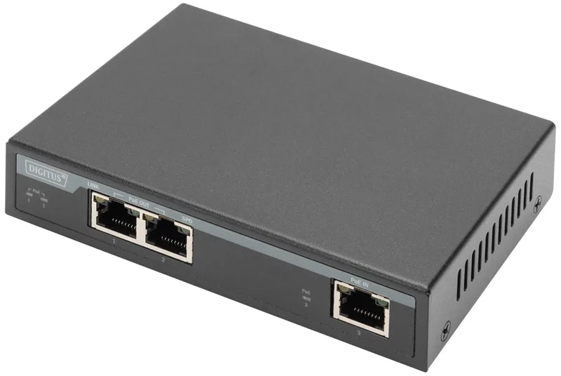 Gigabit 4PPoE Indoor Extender, 2-Port, 802.3at, 60 W fra Digitus – produktbillede