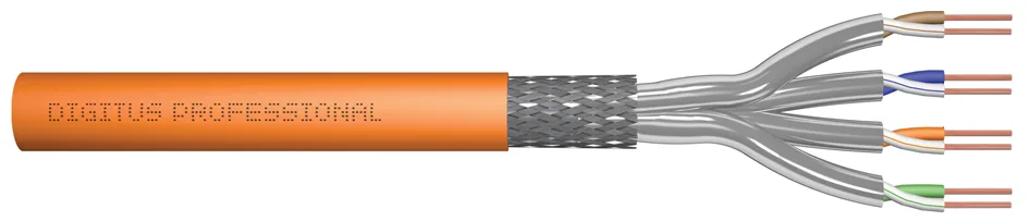 Installationskabel, Kat.7, S/FTP, 100 m Ring, orange von Digitus – Produktfoto