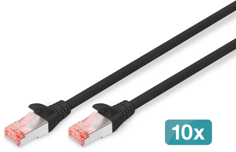 Professional netwerkkabel 3 m Cat6 S/FTP (S-STP) by Digitus in Black – product photo