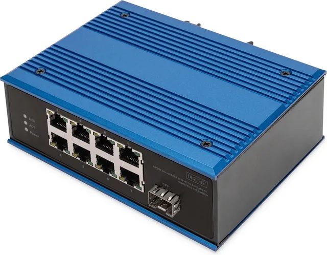 Switch Ind. 8-Port 10/100 PoE Unmanaged blau