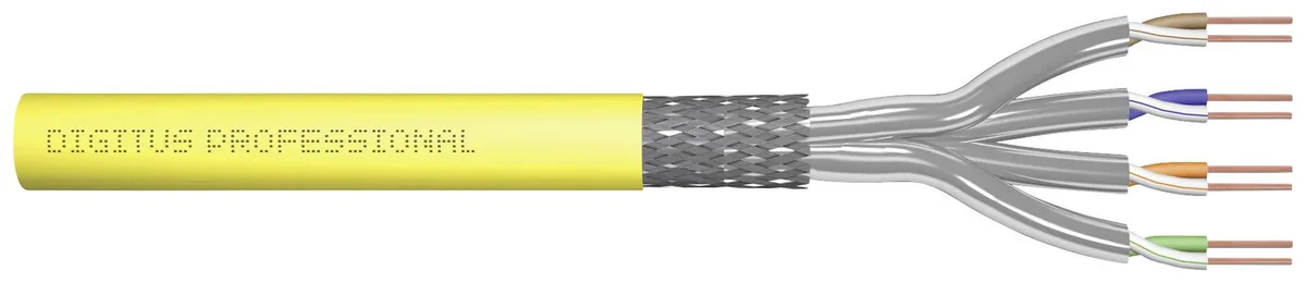 Verlegekabel Cat7a S/FTP tw.Pair 500m gelb AWG22/1 von Digitus – Produktfoto