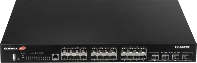 FS-5428X FS-5428X Netwerk switch 24 + 4 poorten 10 / 100 / 1000 MBit/s by Edimax in Black – product photo