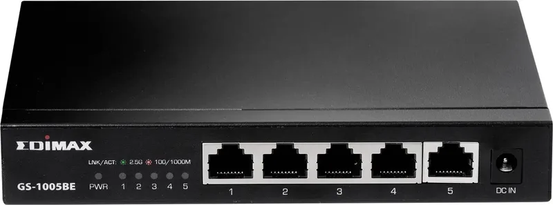 GS-1005BE GS-1005BE Netwerk switch 5 poorten 2.5 GBit/s van Edimax in Zwart – productfoto