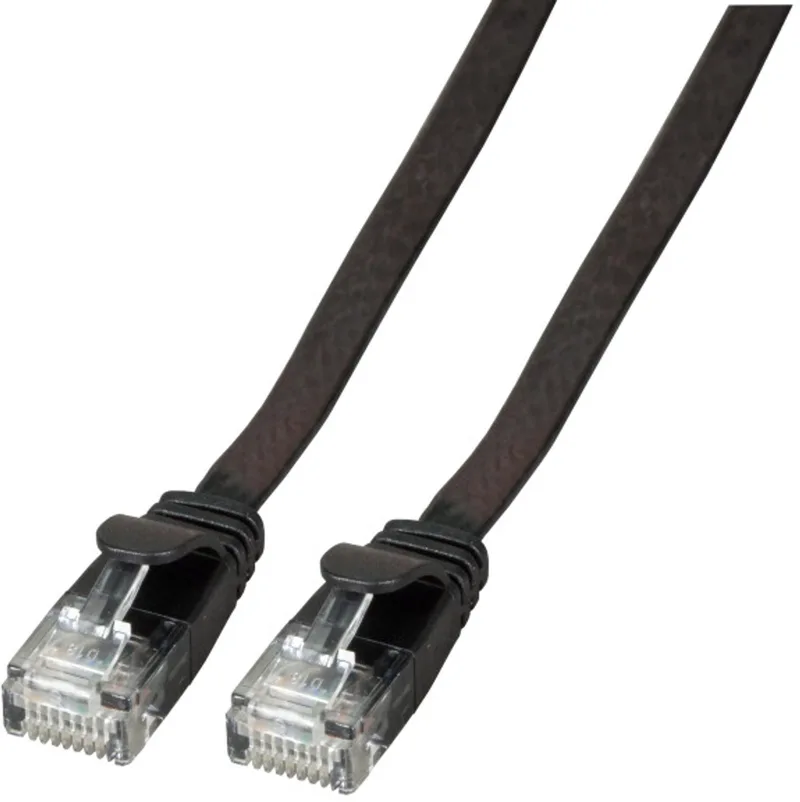 K8107SW.3 RJ45 Netwerkkabel, patchkabel CAT 6A U/UTP 3.00 m Zeer flexibel, Vlambestendig, Halogeenvrij, Snagless, Vergulde steekcontacten fra EFB Elektronik i Sort – produktbillede