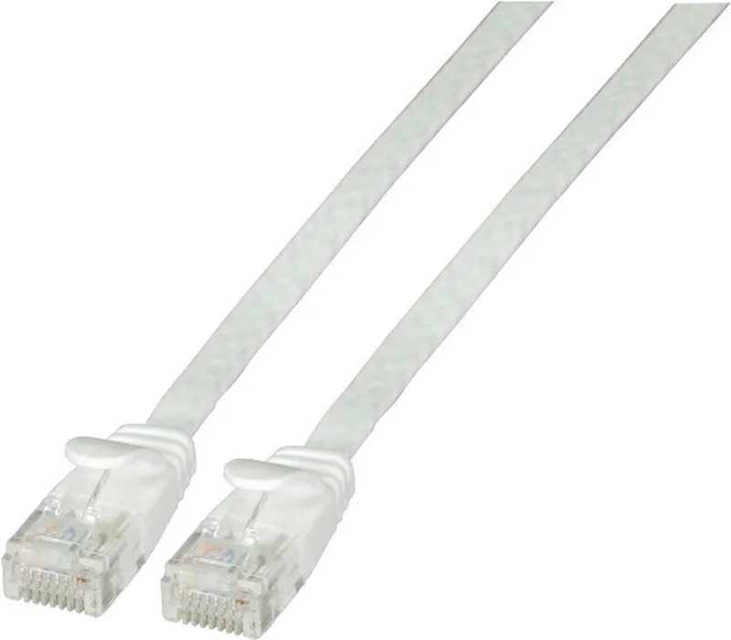 K8107WS.1,5 RJ45 Netwerkkabel, patchkabel CAT 6A U/UTP 1.50 m Zeer flexibel, Vlambestendig, Halogeenvrij, Snagless, Vergulde steekcontacten van EFB Elektronik in Wit – productfoto
