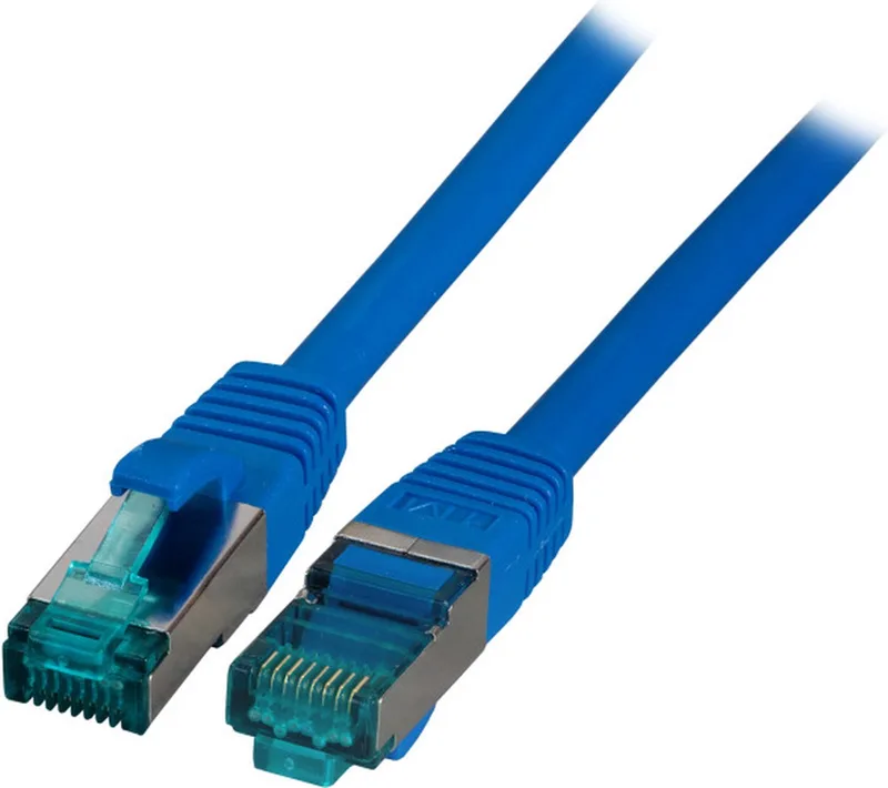 MK6001.0,15BL netwerkkabel 0,15 m Cat6a S/FTP (S-STP) Rond från EFB Elektronik i Blå – produktbild
