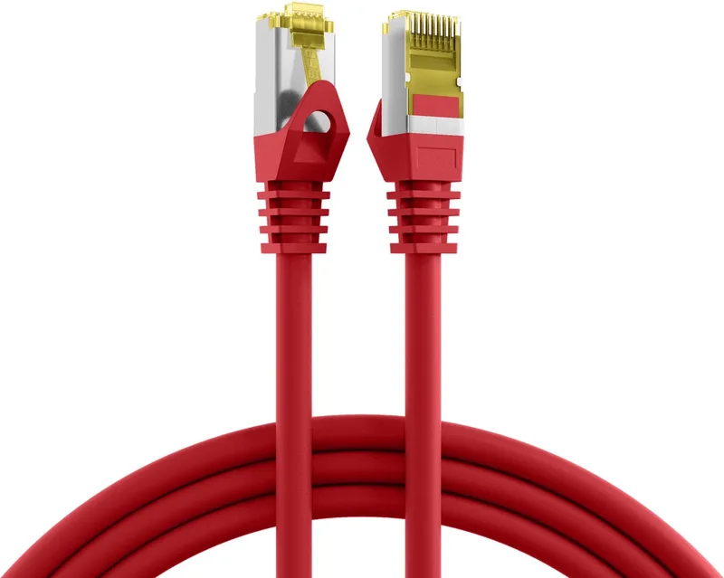 MK7001.0,15R netwerkkabel 0,15 m Cat6a S/FTP (S-STP) Rond van EFB Elektronik in Rood – productfoto
