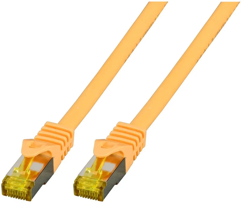 MK7001.1,5Y RJ45 Netwerkkabel, patchkabel CAT 6a (losse kabel CAT 7) S/FTP 1.50 m Vlambestendig, Halogeenvrij, Snagless, Vergulde från EFB Elektronik i Gul – produktbild