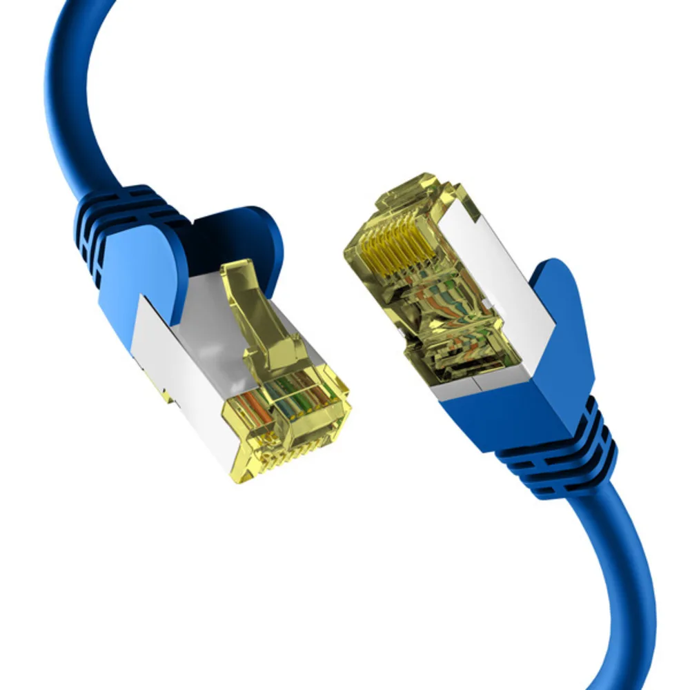 Patchkabel CAT6a BLAU 15m Patchkabel S/FTP PIMF, RJ45 Netzwerkkabel Ethernetkabel LAN DSL - 1 VPE = 5 Stï¿½ck von EFB Elektronik – Produktfoto