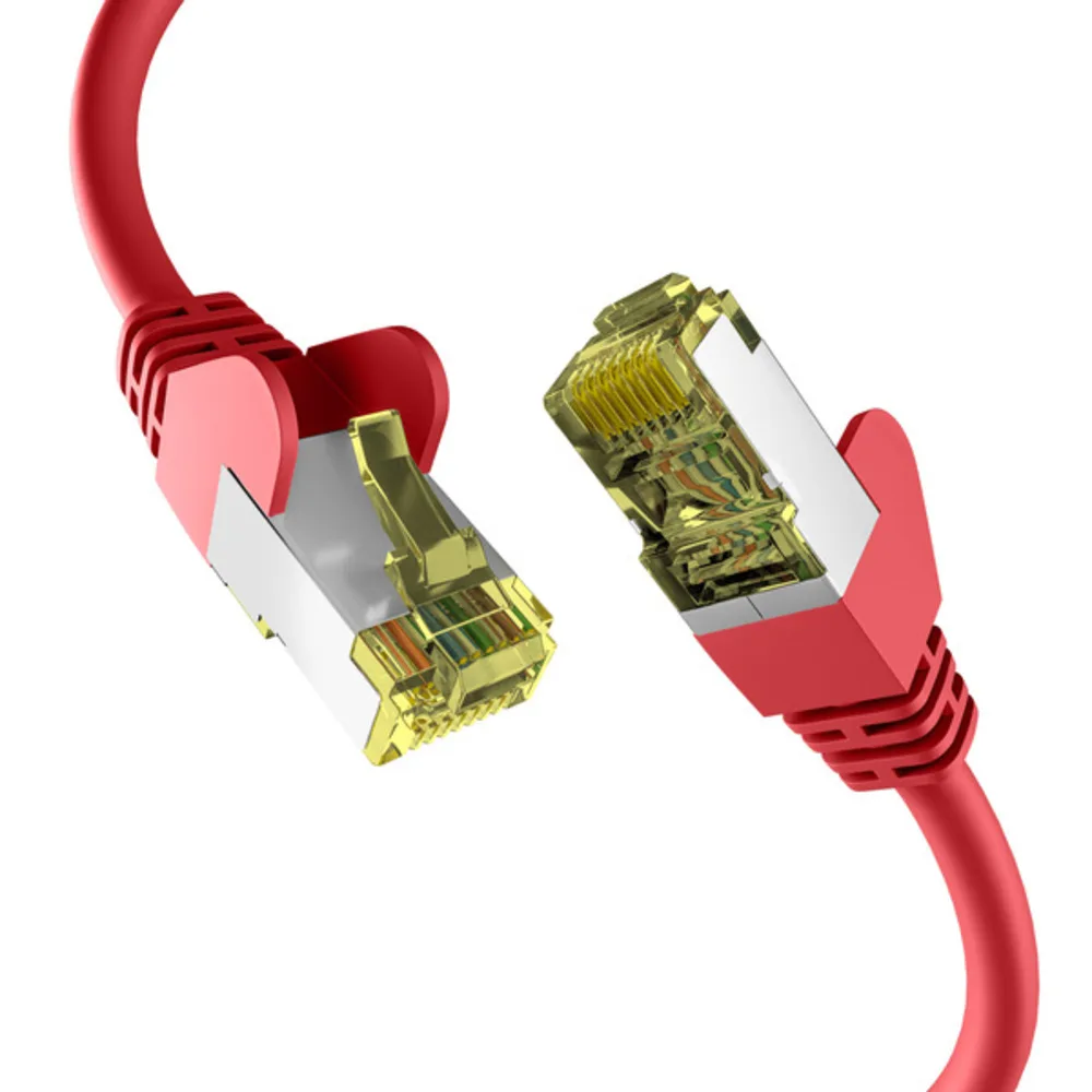Patchkabel CAT6a ROT 10m Patchkabel S/FTP PIMF, RJ45 Netzwerkkabel Ethernetkabel LAN DSL - 1 VPE = 5 Stï¿½ck fra EFB Elektronik – produktbillede