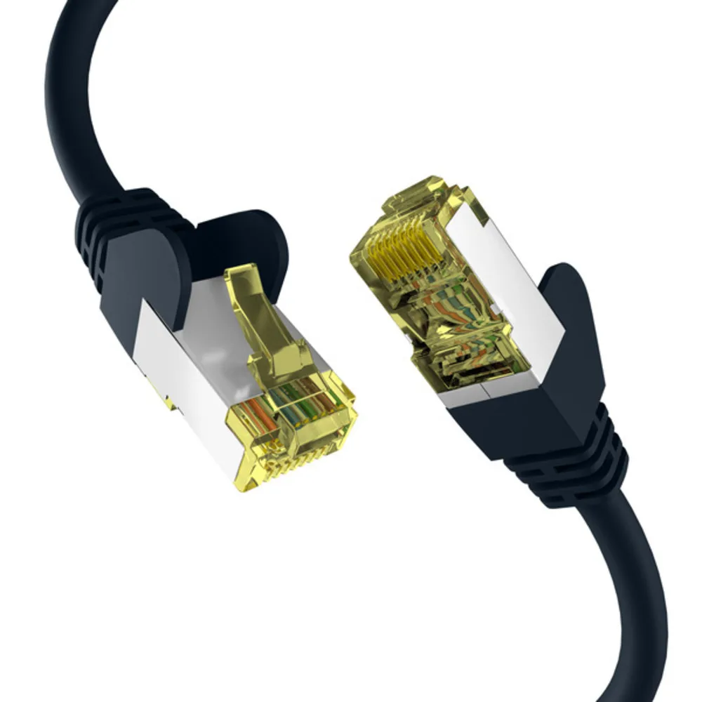 Patchkabel CAT6a SCHWARZ 30m Patchkabel S/FTP PIMF, RJ45 Netzwerkkabel Ethernetkabel LAN DSL - 1 VPE = 5 Stï¿½ck fra EFB Elektronik – produktbillede