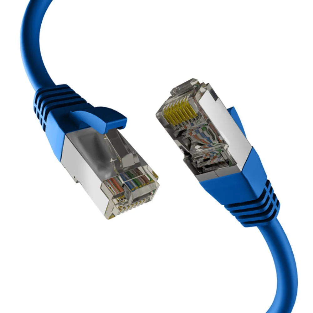 Patchkabel CAT8.1 BLAU 15m RJ45 PATCHKABEL S/FTP PIMF, LSZH 2000MHZ 40GB NETZWERKKABEL - 1 VPE = 5 Stï¿½ck fra EFB Elektronik – produktbillede