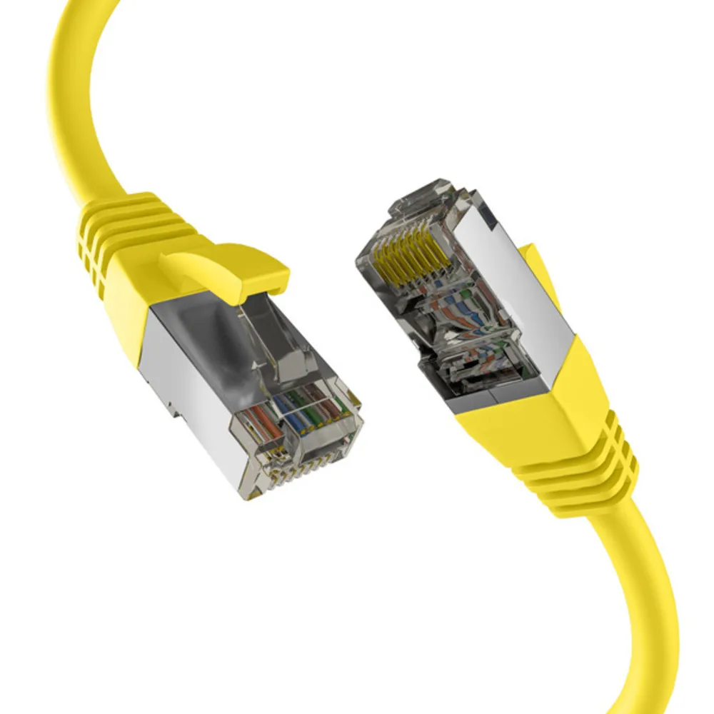 Patchkabel CAT8.1 GELB 0,25m RJ45 PATCHKABEL S/FTP PIMF, LSZH 2000MHZ 40GB NETZWERKKABEL - 1 VPE = 10 Stï¿½ck fra EFB Elektronik – produktbillede