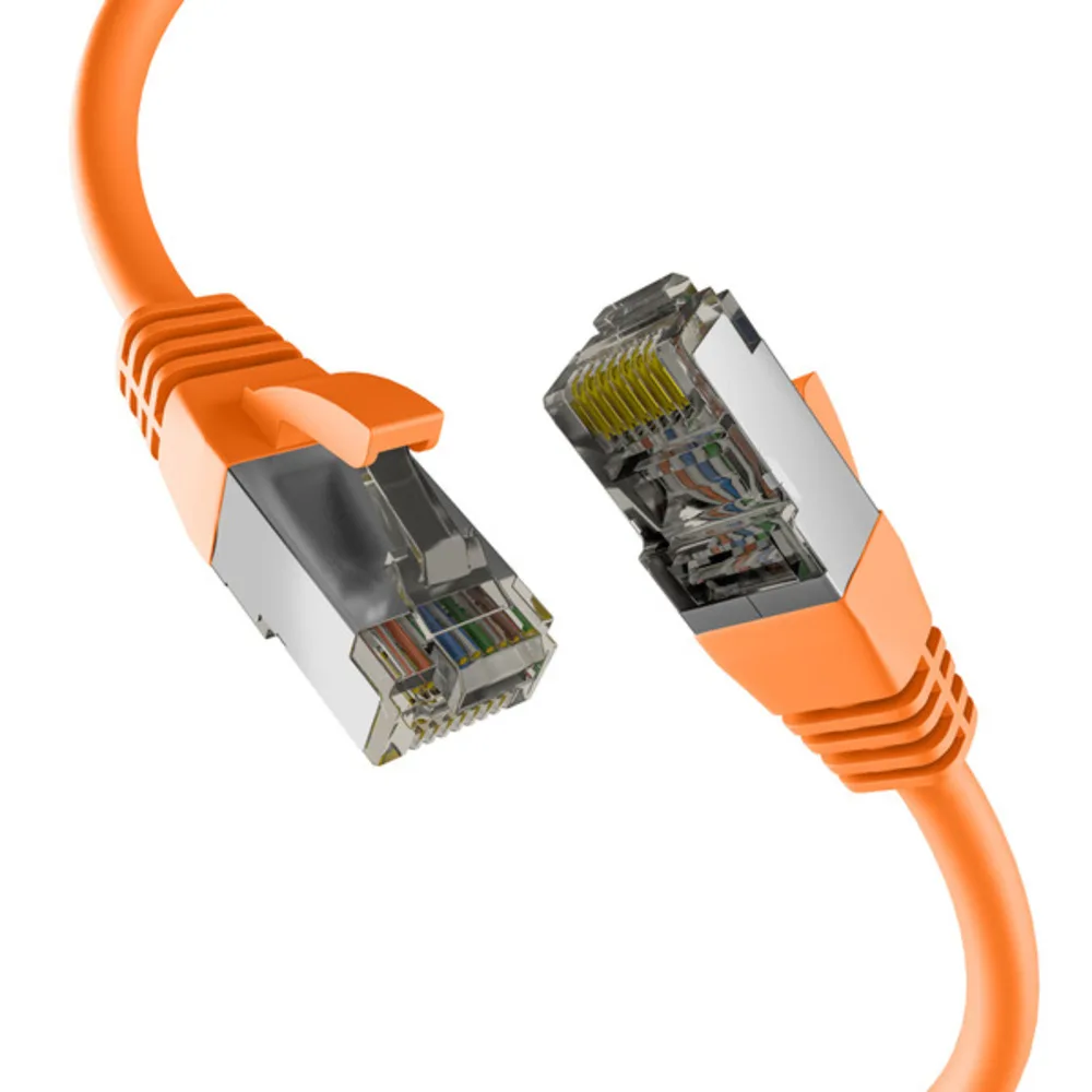 Patchkabel CAT8.1 ORANGE 1m RJ45 PATCHKABEL S/FTP PIMF, LSZH 2000MHZ 40GB NETZWERKKABEL - 1 VPE = 10 Stï¿½ck fra EFB Elektronik – produktbillede