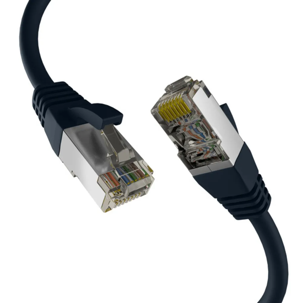 Patchkabel CAT8.1 SCHWARZ 0,25m RJ45 PATCHKABEL S/FTP PIMF, LSZH 2000MHZ 40GB NETZWERKKABEL - 1 VPE = 10 Stï¿½ck fra EFB Elektronik – produktbillede