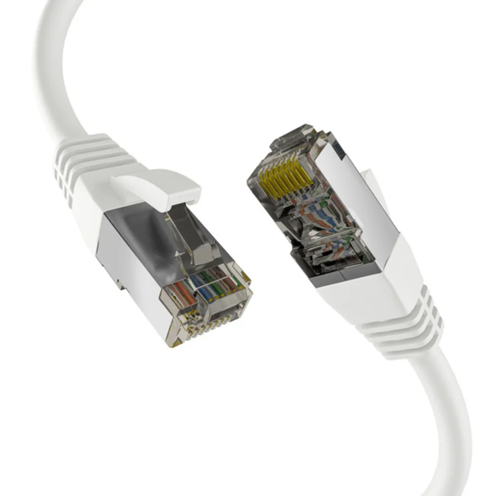 Patchkabel CAT8.1 WEISS 0,50m RJ45 PATCHKABEL S/FTP PIMF, LSZH 2000MHZ 40GB NETZWERKKABEL - 1 VPE = 10 Stï¿½ck fra EFB Elektronik – produktbillede