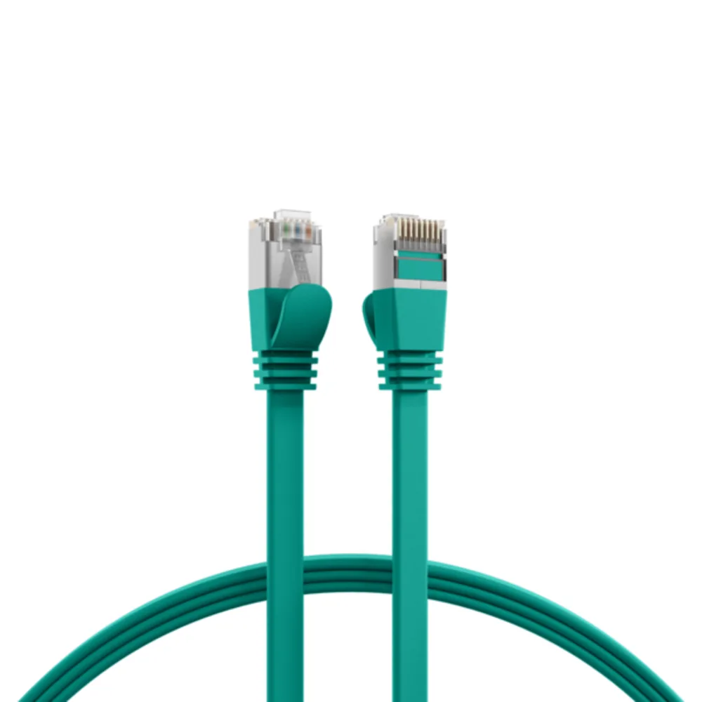 Patchkabel RJ45 Flachpatchkabel Cat.6A U/FTP PVC, grün 3m - 1 VPE = 10 Stï¿½ck fra EFB Elektronik – produktbillede