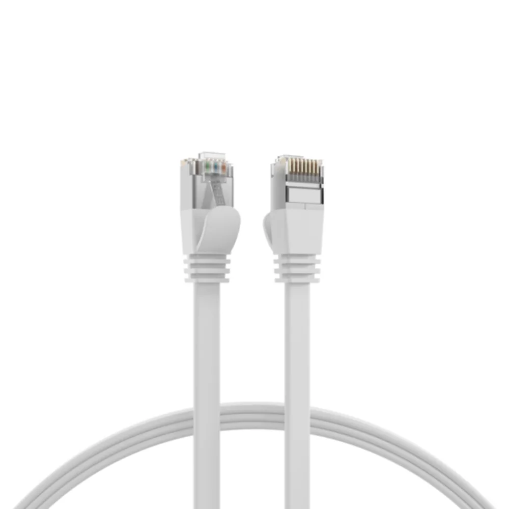Patchkabel RJ45 Flachpatchkabel Cat.6A U/FTP PVC, weiß 1m - 1 VPE = 10 Stï¿½ck fra EFB Elektronik – produktbillede