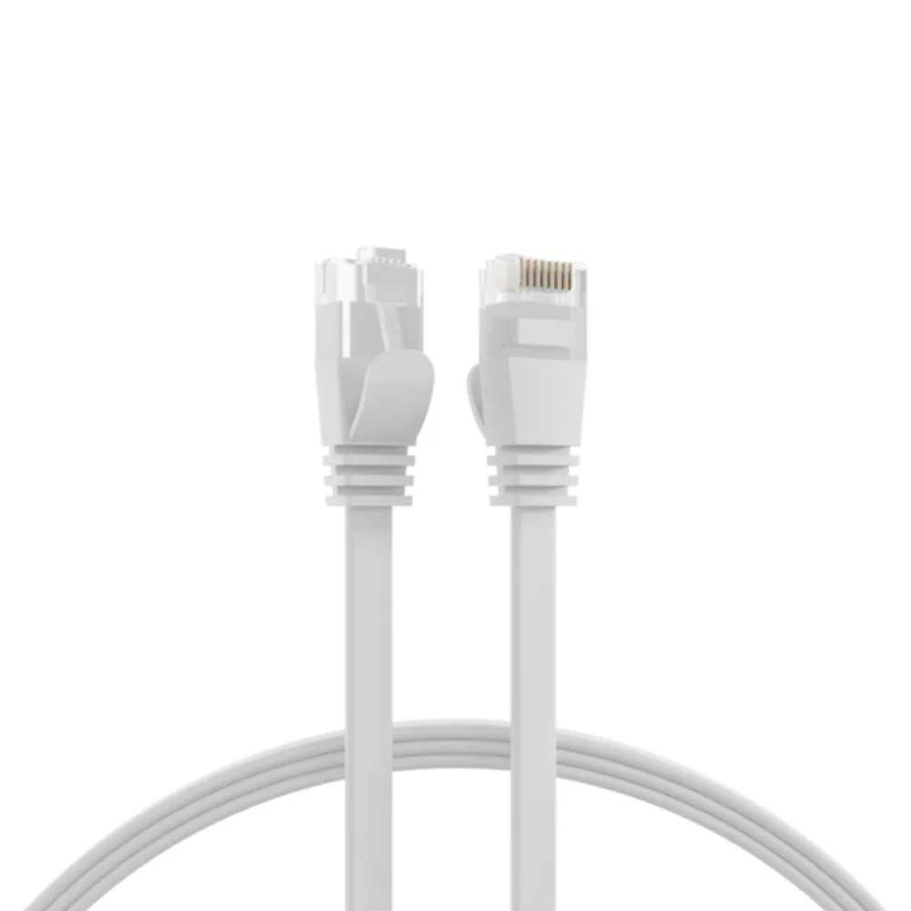 Patchkabel RJ45 Flachpatchkabel Cat.6A U/UTP PVC, weiß 2m - 1 VPE = 10 Stï¿½ck fra EFB Elektronik – produktbillede