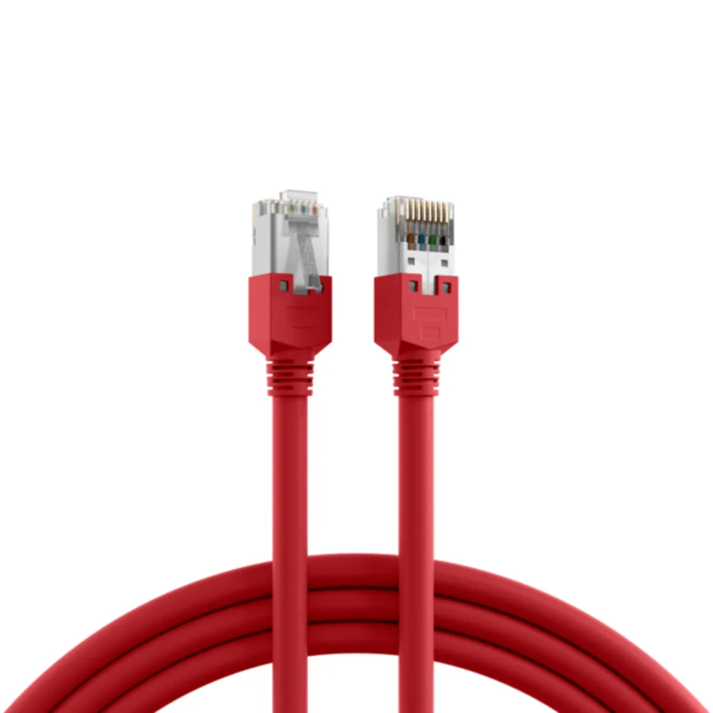 Patchkabel RJ45 Patchkabel Cat.5e F/UTP LSZH, Draka UC300 TM11 1m - 1 VPE = 5 Stï¿½ck fra EFB Elektronik i Rød – produktbillede