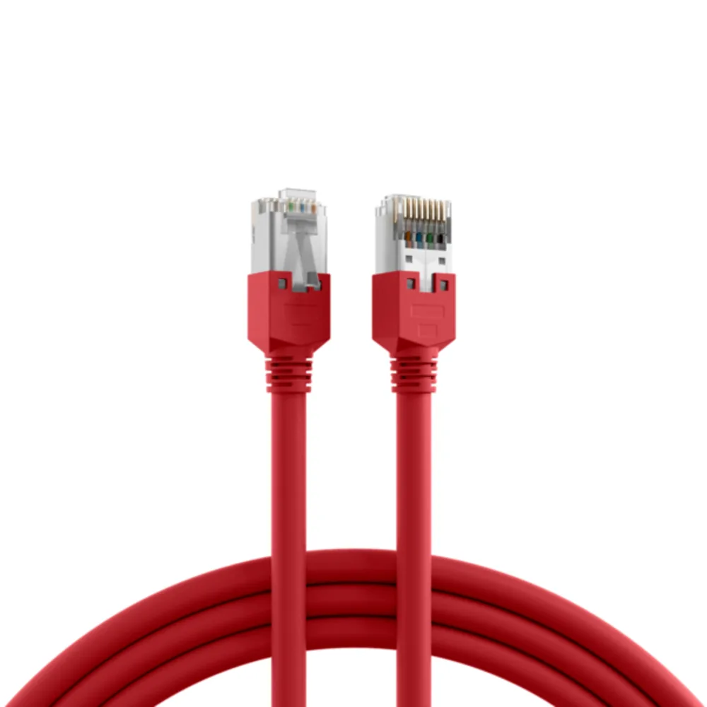 Patchkabel RJ45 Patchkabel Cat.5e S/UTP PVC, Dätwyler 5502 TM11 0,5m - 1 VPE = 5 Stï¿½ck van EFB Elektronik in Rood – productfoto