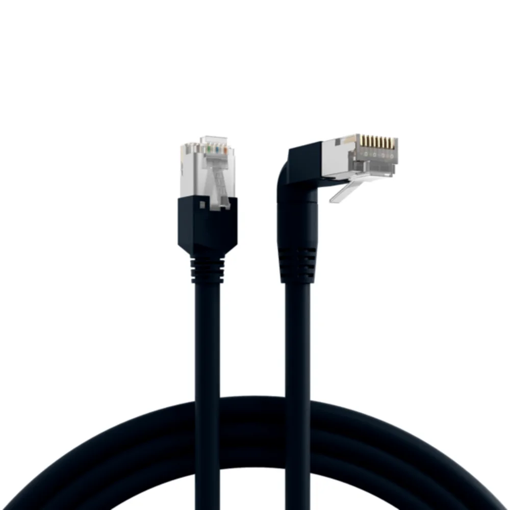Patchkabel RJ45 Patchkabel Cat.5e S/UTP PVC, TM11 1x90° schwarz 3m - 1 VPE = 5 Stï¿½ck von EFB Elektronik – Produktfoto