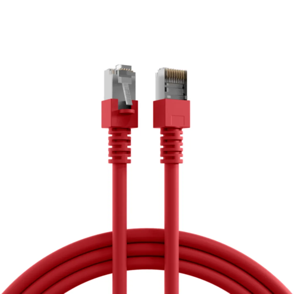 Patchkabel RJ45 Patchkabel Cat.5e SF/UTP PVC, CCA 1m - 1 VPE = 10 Stï¿½ck fra EFB Elektronik i Rød – produktbillede