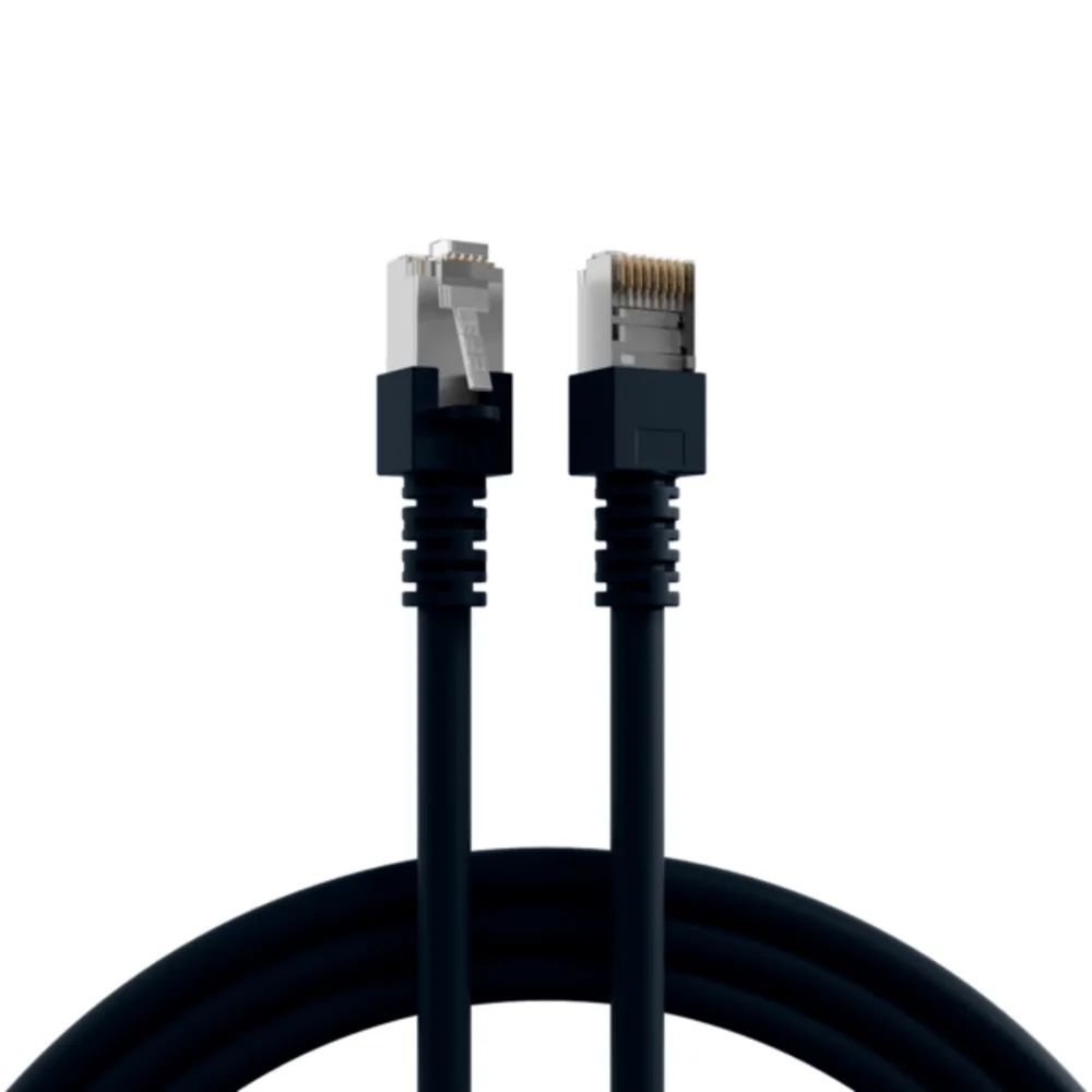 Patchkabel RJ45 Patchkabel Cat.5e SF/UTP PVC, CCA 1m - 1 VPE = 10 Stï¿½ck fra EFB Elektronik i Sort – produktbillede
