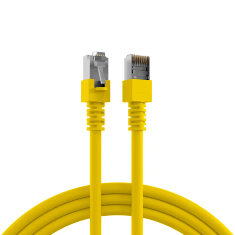 Patchkabel RJ45 Patchkabel Cat.5e SF/UTP PVC, CCA 1m - 1 VPE = 10 Stï¿½ck fra EFB Elektronik i Gul – produktbillede